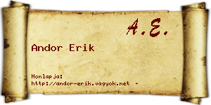 Andor Erik névjegykártya