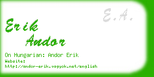 erik andor business card